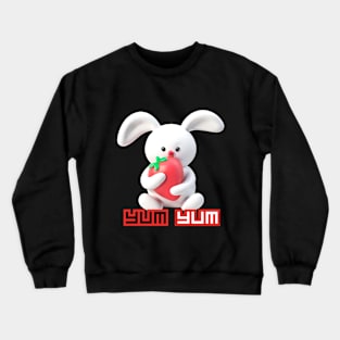 bunny loves strawberry yum yum Crewneck Sweatshirt